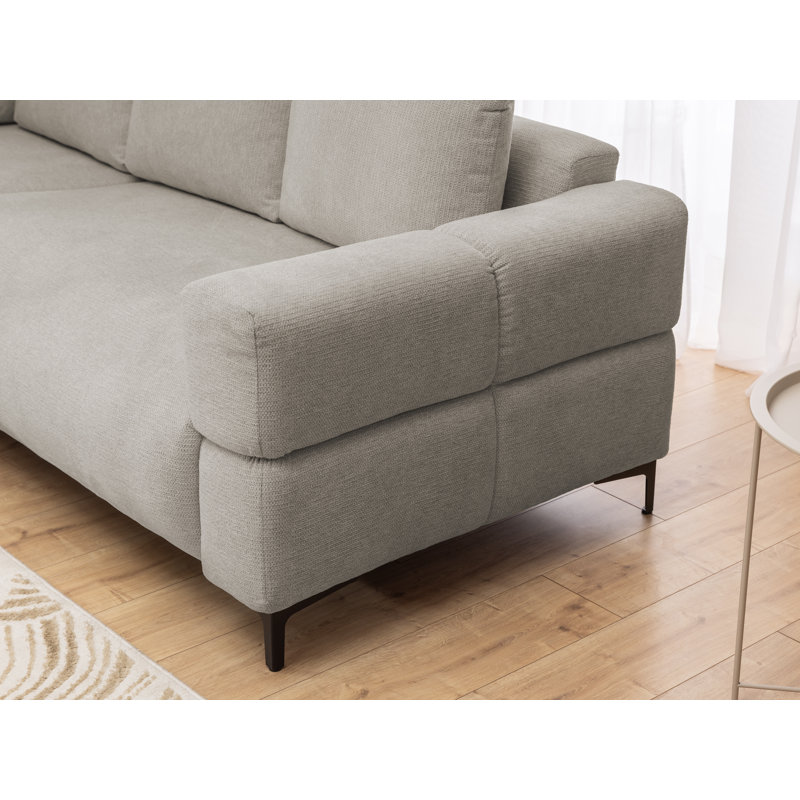6 Seater Corner Sofa, Taupe, Left Hand Facing