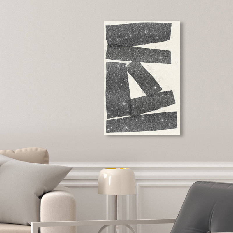 Black And White 2 1 Canvas Abstract Print by Oliver Gal, Black Frame, 10 x 15, 15"H x 10"W, Canvas Unframed