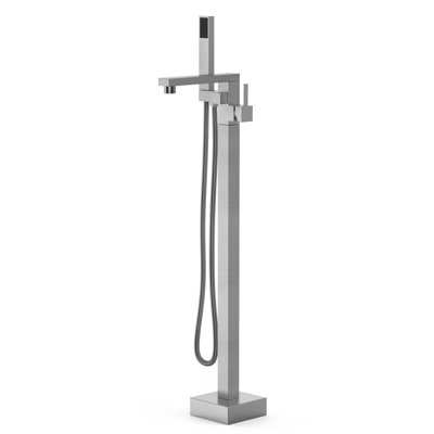 Freestanding Bathtub Faucet Brushed Nickel Floor Mount Tub Filler
