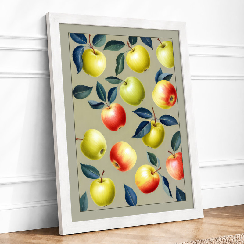 Autumn Harvest Arrangement Botanical - Framed Print, A1 - 84.1 x 59.4 cm, White