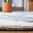 Vermont Hand Loomed Wool/Cotton Southwestern Rug in Blue/Ivory-1913550723