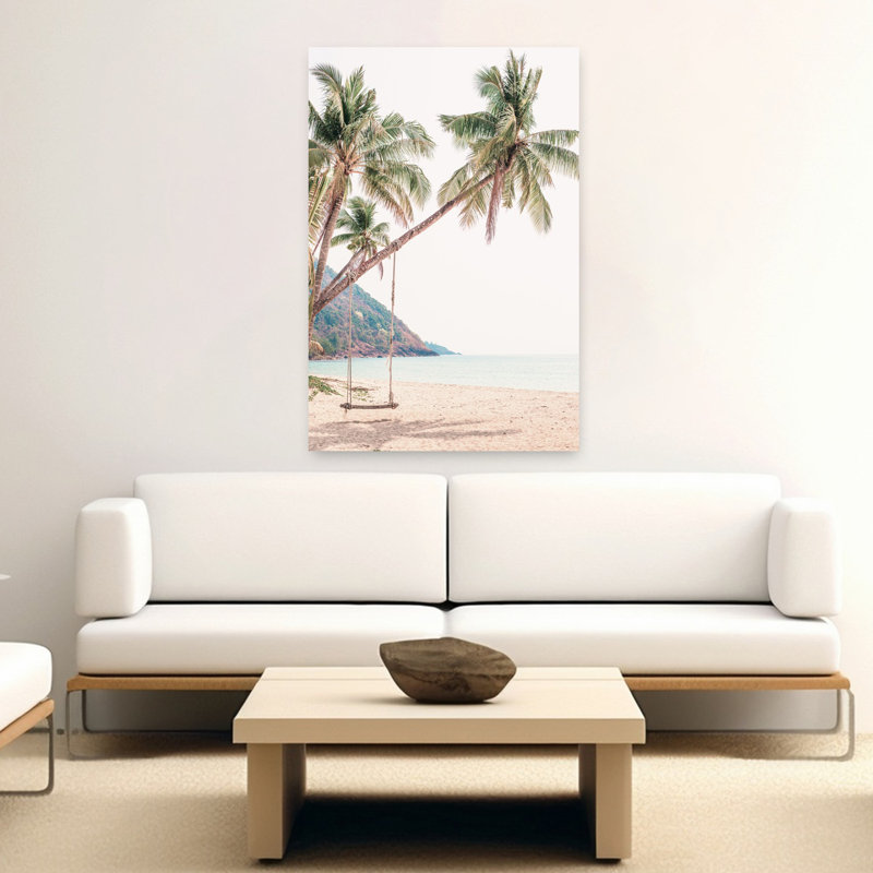 Swing, plage contemporaine, art mural, 60" H x 40" W