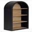 Bibliothèque arquée noire à 4 niveaux avec bibliothèque de 43 po de hauteur et tablettes de rangement
