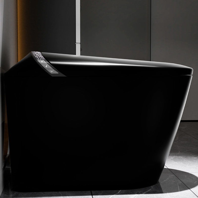 Toilette intelligente pour la salle de bain avec nuit étoilée, bidet intégré, ouverture / fermeture automatique du siège, chasse d'eau du capteur de pied, affichage à DEL, siège chauffant, système de chasse d'eau 1,28 pour la fonction bidet, fonction couvercle, chaud