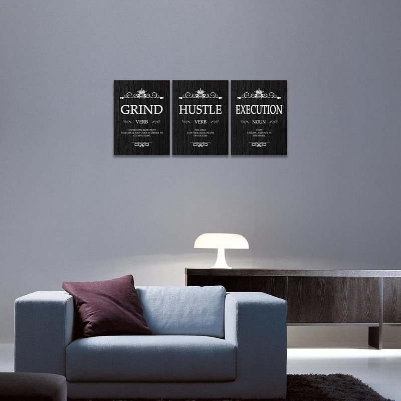 Motif décoratif, décoration murale inspirante, 3 pièces, décorations murales pour le bureau (12H x 16W)