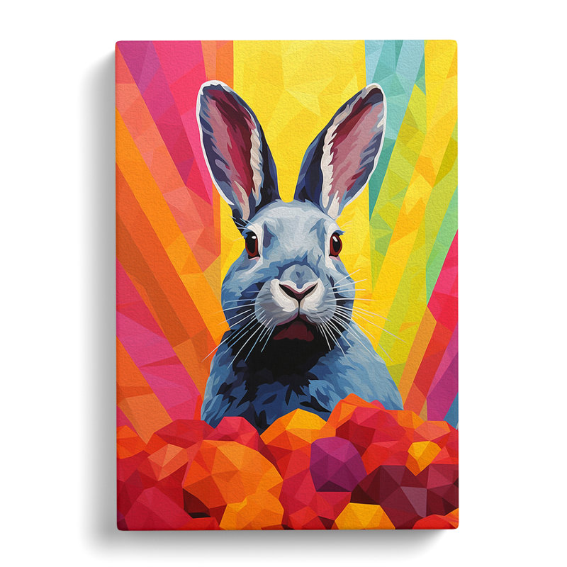 Rabbit Colour Field - Wrapped Canvas, 60cm H x 40cm W x 3cm D