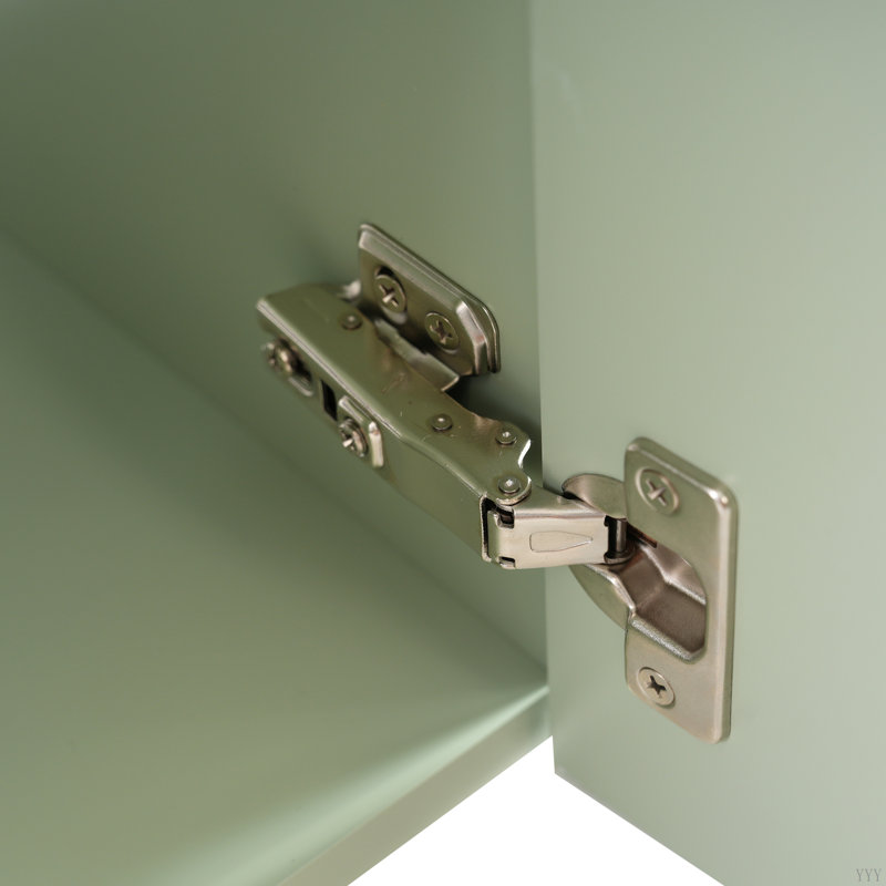 Floating Bathroom Vaniy With Ceramic Basin And Left Side Storage, Accent Cabinet, Green