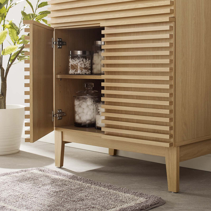 Base de meuble-lavabo simple 29 po Modway Render, Chêne