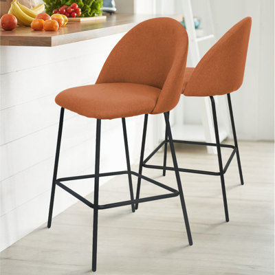 Emerie 25'' Upholstered Low Back Counter Stool
