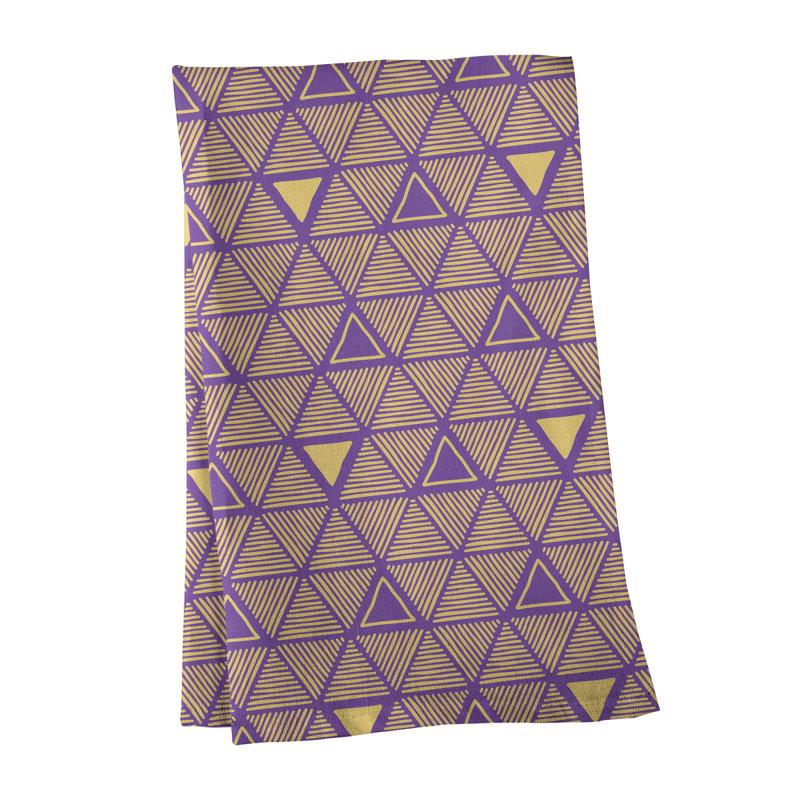 Jordao Tea Towel Kitchen Towel, Dark Violet/Yellow, Poly Twill