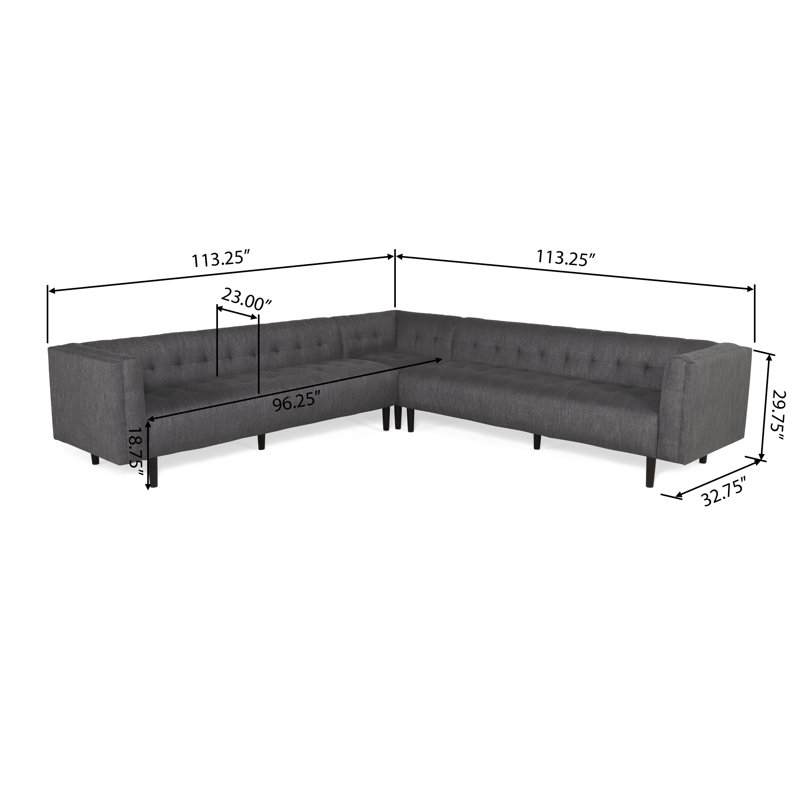Canapé modulaire symétrique d'angle, Gris anthracite