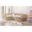Lit plateforme simple en forme de L avec trois tiroirs de rangement, naturel