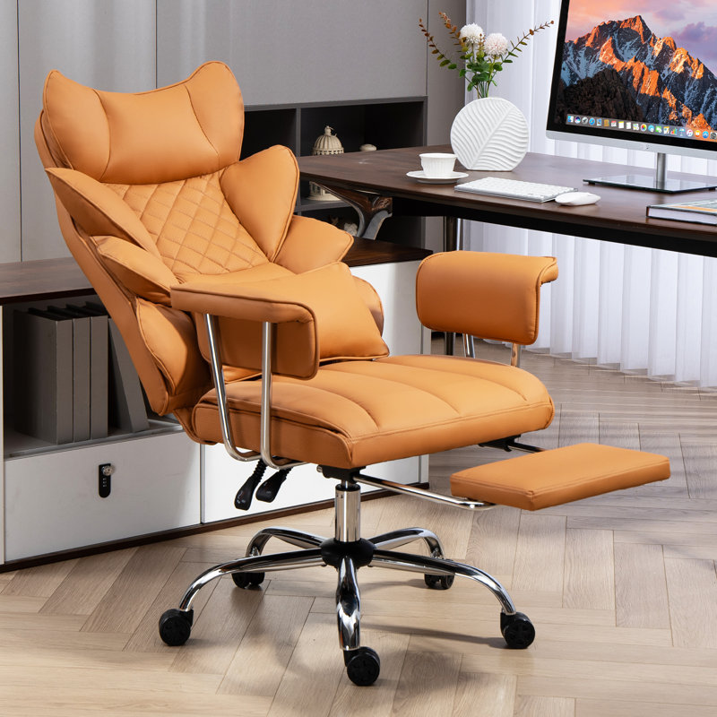 Gaming Chair,office Chair With Pocket Spring Lumbar Support, Ergonomic Comfortable Wide Office Desk Computer Chair With Outward Fixed Soft Armrests And Footrest,(pu Leather)