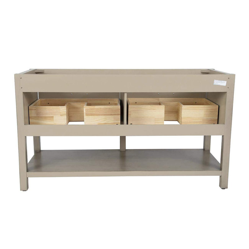 Nahlen 59'' Double Bathroom Vanity Base Only in Pewter