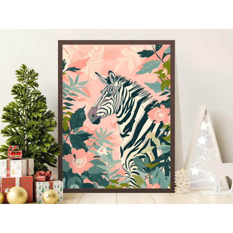 Zebra Veras Print Tropical Jungle Art Animal Wall Decor Home Decor Framed Art Print Available in Multiple Sizes Veras