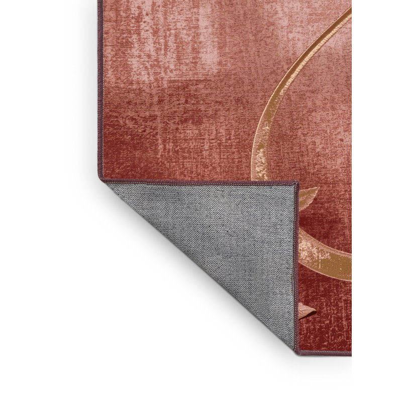 Tapis brun moderne et contemporain lavable à la machine Fieldston Valentines, 5 x 7