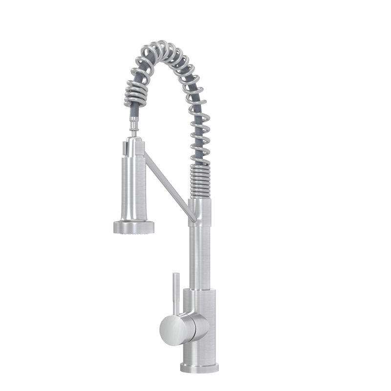 Robinet de 19 po à poignée simple en nickel brossé - et élégant pour les cuisines - Hauteur de cuisine de 19,24 po en nickel, rehaussant le décor