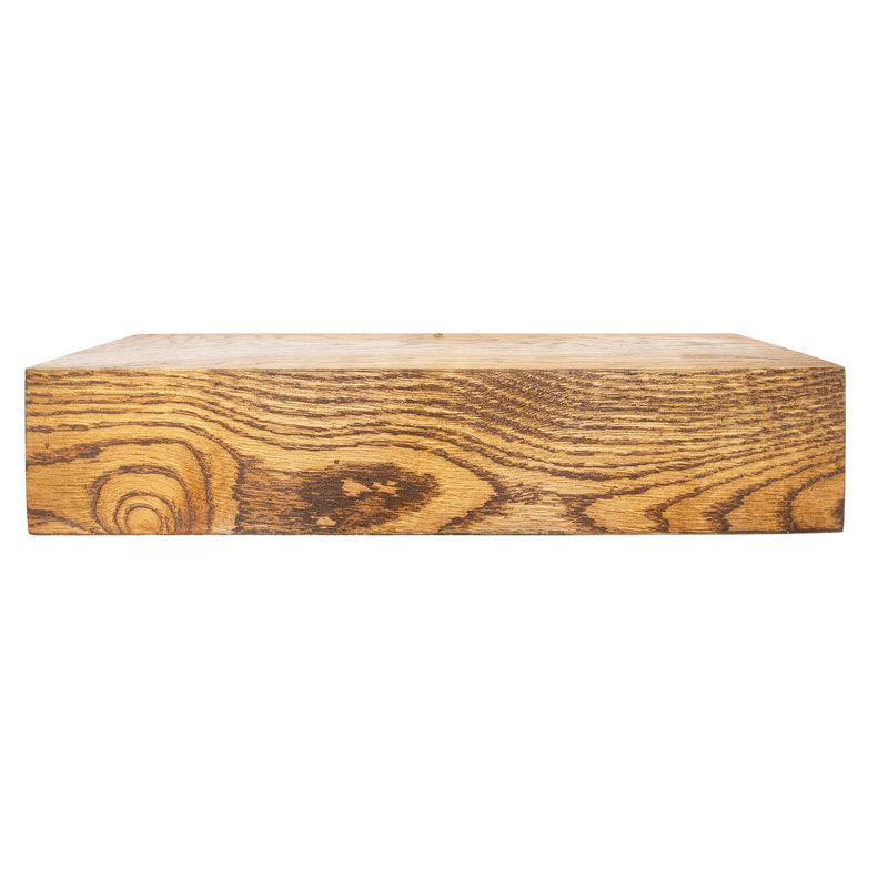 Emerald Lee 2 Piece Oak Floating Shelf, Honey, 6" H x 22" W x 4" D
