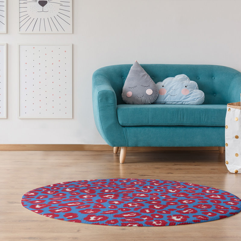 Animal Print Indoor Rug, Round 5'
