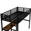 Lit mezzanine simple en métal TG avec bureau, puissance de sortie et charge de conception de chambre à coucher - accessoire pratique-1183832079