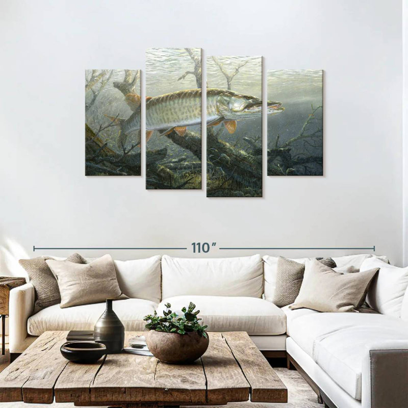 Cruising The Shallows - Muskie, 48" H x 75" W