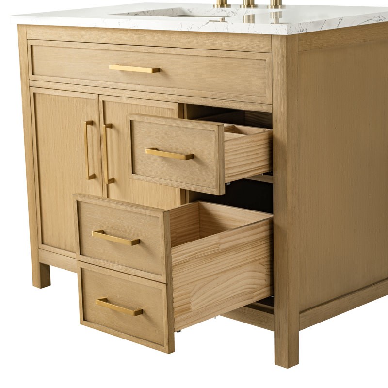 Reajean 42" Single Vanity, Sand/Brushed Bronze