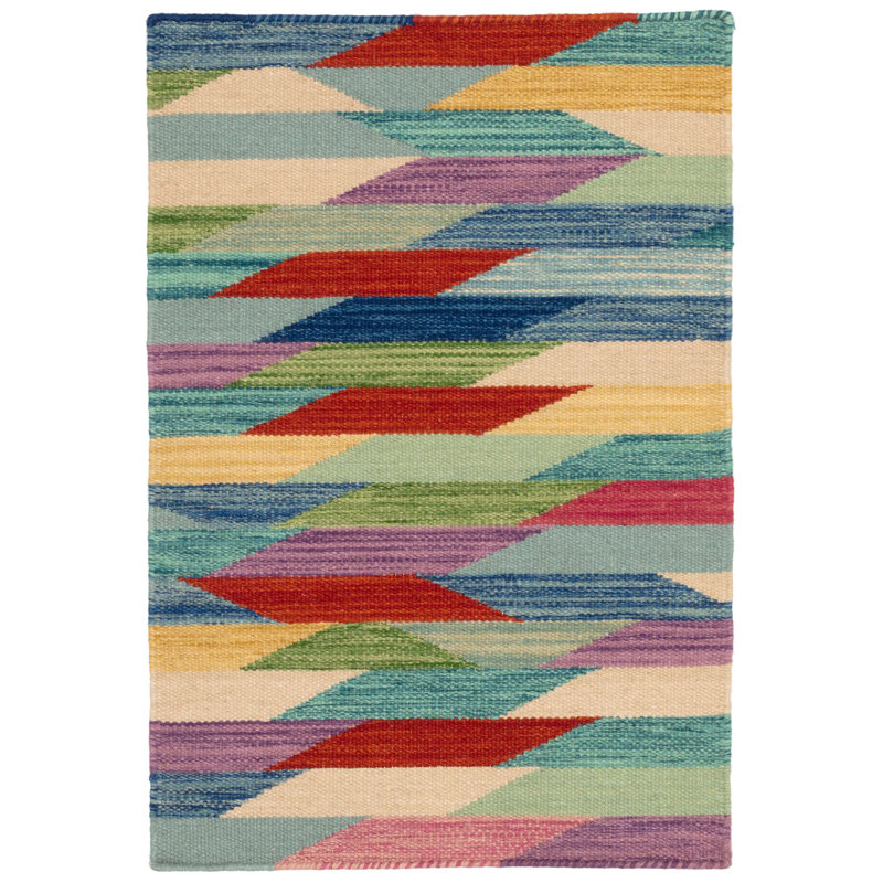 Kit Kemp x Annie Selke Hotline Multi Handwoven Wool Rug, Rectangle 9' x 12'