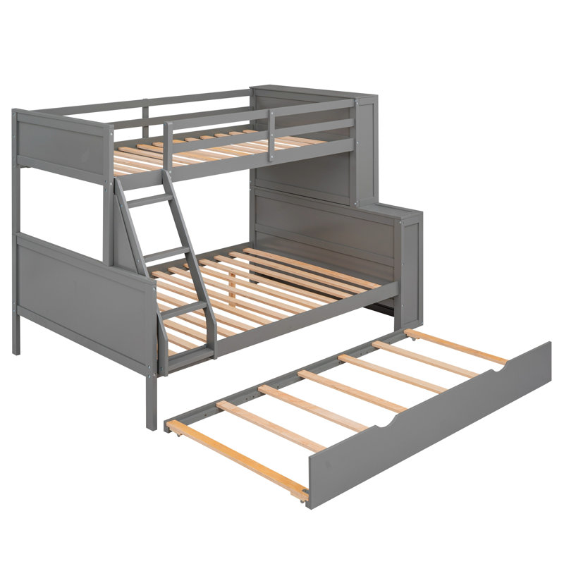 Lit plateforme simple avec rangement Kileyann, gris