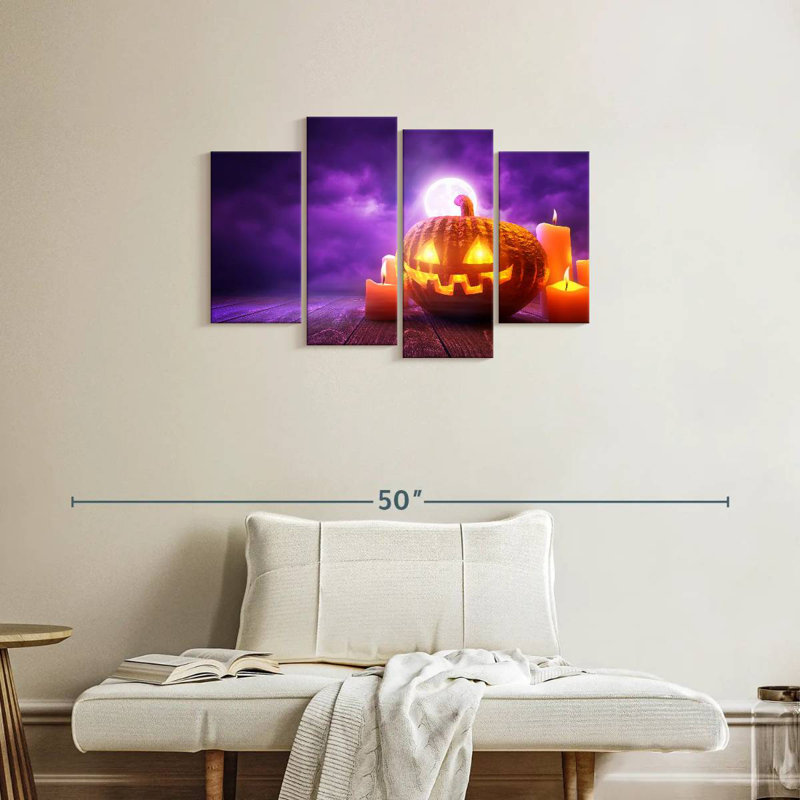Lelend Glowing Halloween Pumpkin, 22" H x 36" W