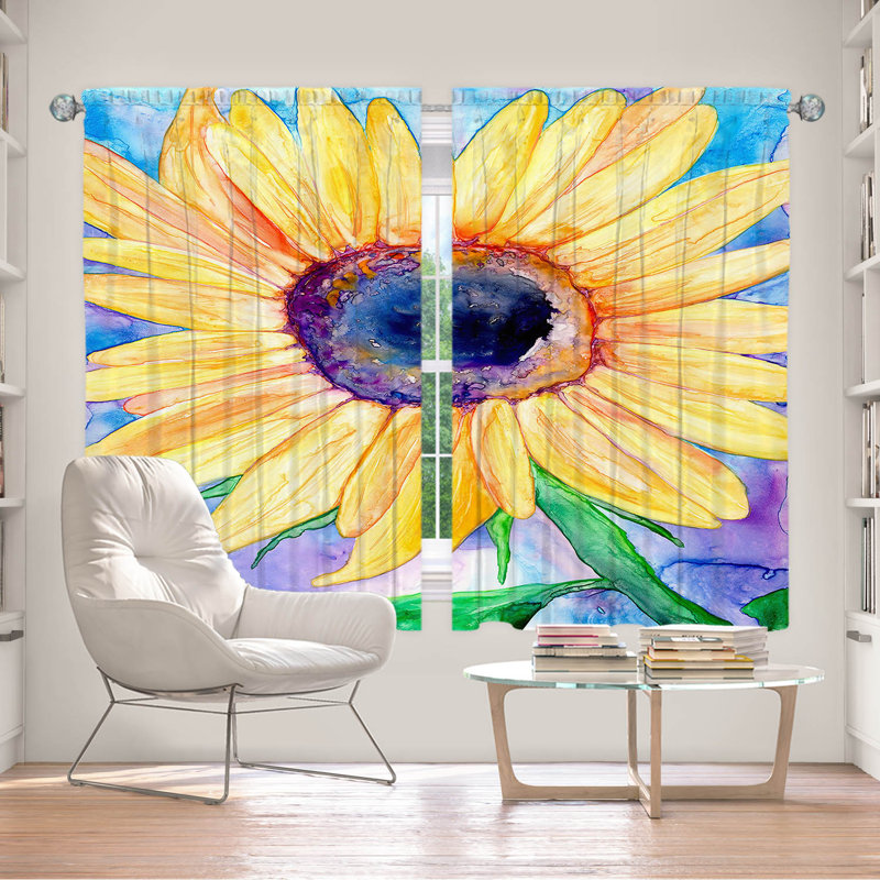 Panneau de rideau simple obscurcissant et isolant avec passe-tringle Sunflower, L 56 po x L 78 po