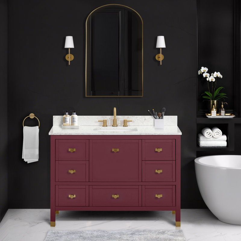 Ensemble de meuble-lavabo simple 48 po Alana, Quartz séduisant, 49"