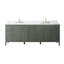 Ensemble de meuble-lavabo autoportant à double cuve 84 po avec plateau en marbre Lavallon-126316244-126316241