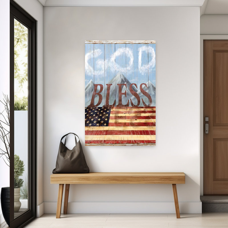 «God Bless America», art contemporain, H 60 po x l 40 po