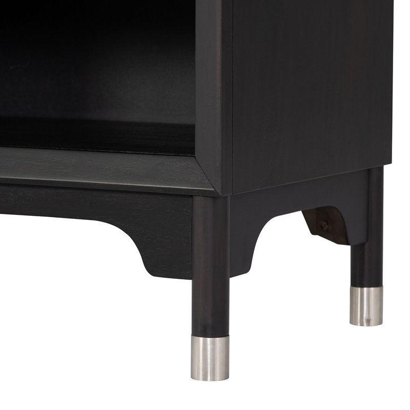 Table de chevet 1 pièce Mid-Century, Noir