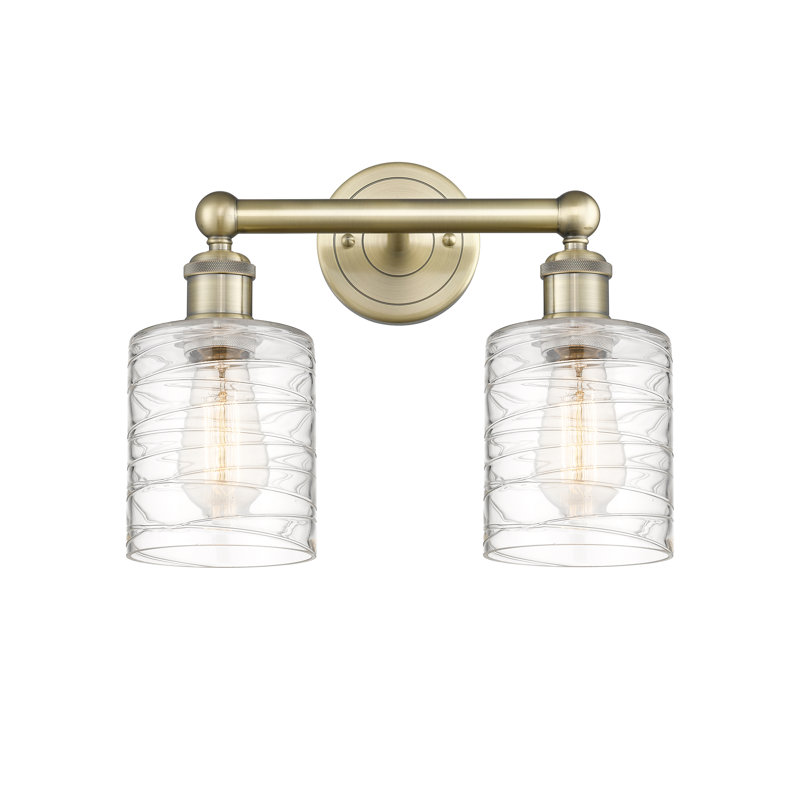 Éclairage pour meuble-lavabo à 2 lumières à intensité variable, Laiton antique, Tourbillon déco