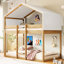 Lit superposé simple en bois avec tente-407549451