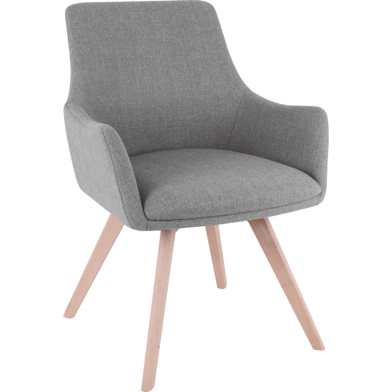 Gray Flannel Upholstered Guest Chair with Beech Wood Legs