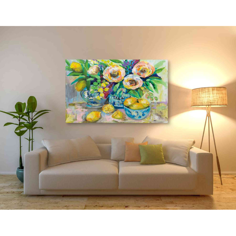 "Après-midi limonade" par Jeanette Vertentes, art mural sur toile, H 40 po x l 54 po x P 1,5 po
