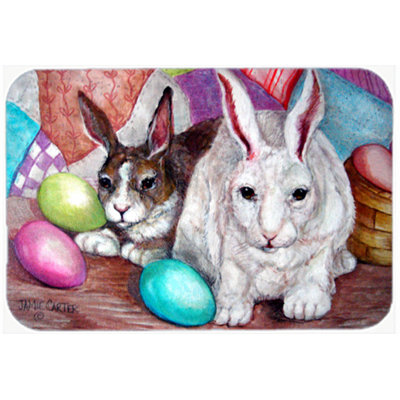 The Holiday Aisle Buddy Buddies Easter Rabbit Glass Cutting Board