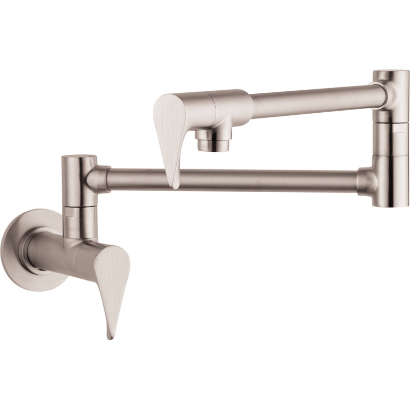 AXOR Citterio Double Handle Pot Filler, Steel Optik