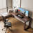 Light Walnut Color L-Shaped Solid Wood writing desk-118312051-118312058-118312065