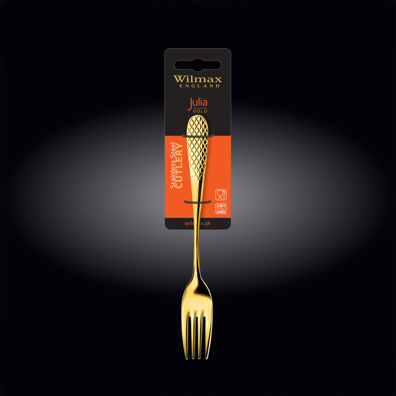 Julia Diamond Collection Stainless Steel Dinner Fork, Gold