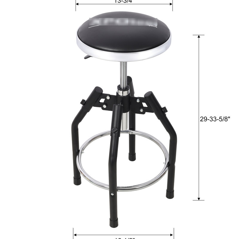 Tabouret de travail robuste pivotant à 360 °, siège de 13,7 pouces, hauteur réglable de 29 33,6 po, capacité de 330 livres, repose-pieds, rotation hydraulique noire, toucher doux