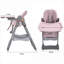 Repas à la maison et chaise haute réglable pour bébé pliable rose pour enfants de 0 à 6 ans