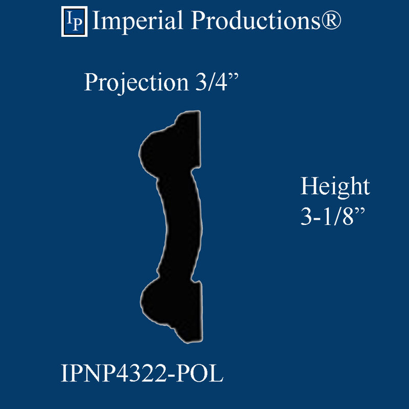 Rail pour chaise H 3 1/8 po x l 94 1/4 po x P 3/4 po