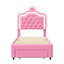 Princess Bed With LED Crown Headboard & Drawer(S), Faux Leather Storage Frame, White & Pink-1351606872-1358110598