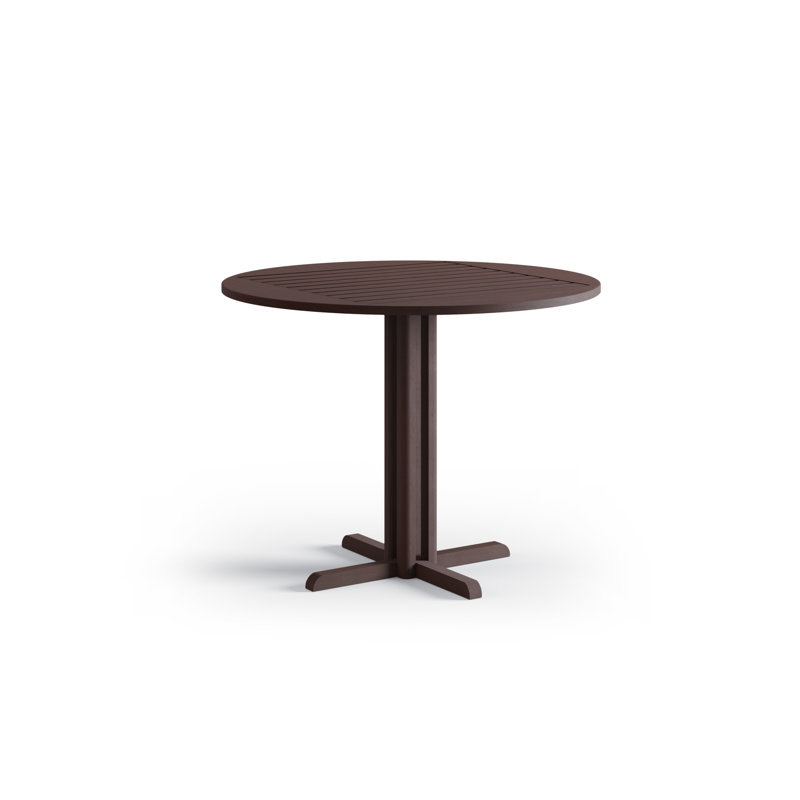 Round Ash Outdoor Bistro Table , 90cm cm W 90cm cm D, Dark Brown