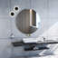 Miroir de salle de bain 70 cm, miroir rond, panneau blanc mat