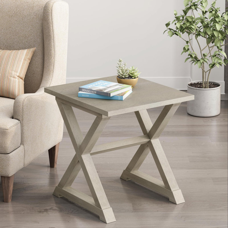 Table d'appoint, table de bout, table de chevet rectangulaire pour la maison, Gris antique