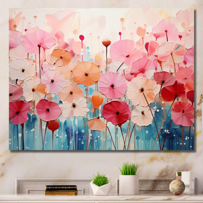 Essence éphémère rose sur toile